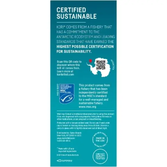 Kori Krill Oil Superior Omega-3 1200mg Standard Softgels - 30ct image {4}