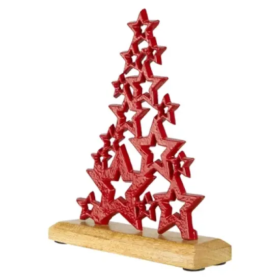Northlight Tree of Stars Metal Christmas Decoration - 8.75" - Red image {3}