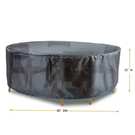 Summerset Shield Round/Square Dining Table Chairs Cover Ultimate Protection for Your Outdoor Furniture Mercury image {1}