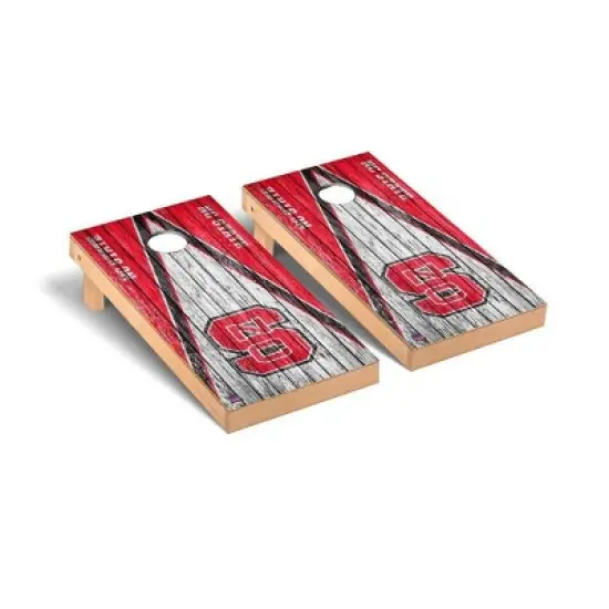 NCAA NC State Wolfpack Premium Cornhole Board Triangle Weathered Version image {1}