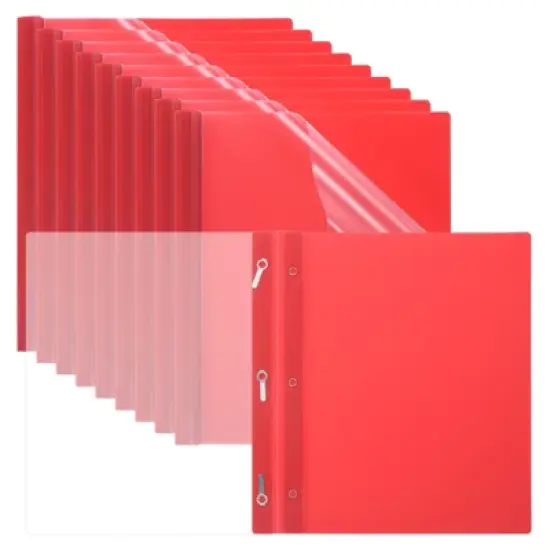 Unique Bargains Plastic Resume Presentation Binders Report Covers with Prong 10 Pcs 11.4" x 9.45" image {5}