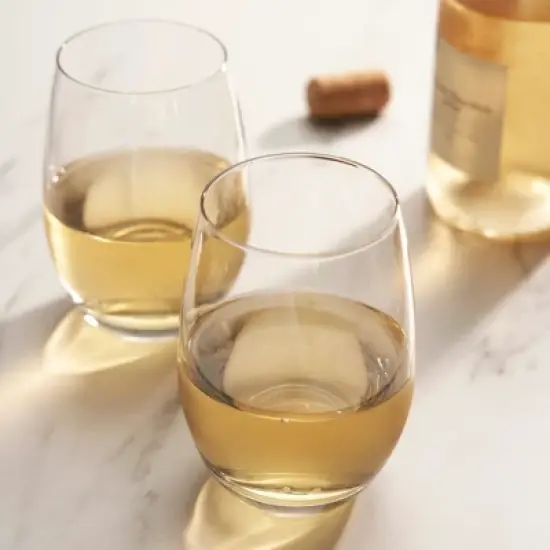 True Vino White Wine Glasses, Stemless Drinking Glasses Wine Gifts, Dishwasher Safe Glass Wine Cups 18oz All Purpose Wine Glasses Set of 4 image {5}