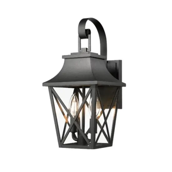Gulches Outdoor Wall Lights - Black Industrial Lanterns & Sconces with Glass for Porch, Patio, and Garage (16.5-Inch & Large Options) image {11}