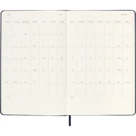Moleskine 2025 Weekly/Monthly Planner 5.125"x8.25" Large Hardcover Black: Perforated Pages, Pockets, Elastic Closure image {4}