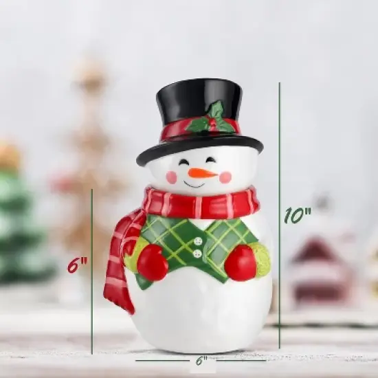 KOVOT Festive Ceramic Snowman Cookie Jar - Perfect for Christmas Cookies, Candy, and Holiday Treats image {2}
