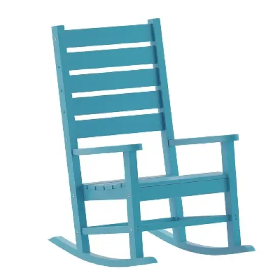 Emma and Oliver Set of 2 Contemporary Rocking Chairs, All-Weather HDPE Indoor/Outdoor Rockers image {12}