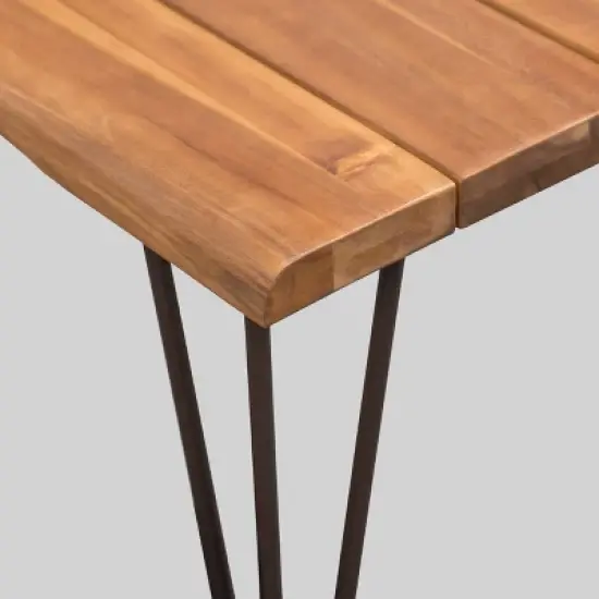 Zion Acacia Wood Square Patio Coffee Table - Teak - Christopher Knight Home image {2}