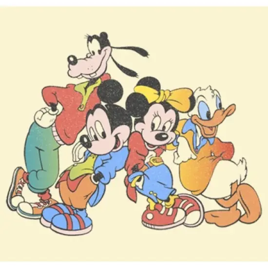 Men's Mickey & Friends Colorful Group Shot Distressed T-Shirt image {1}