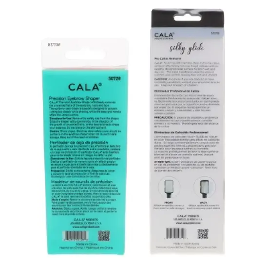 CALA Precision Eyebrow Shaper 3 pc & Silky Glide Pro Callus Remover Black Combo Pack image {3}