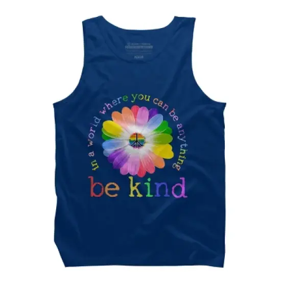 Men's Design By Humans In A World Where You Can Be Anything Be Kind Lgbt By DragonTee Tank Top image {8}