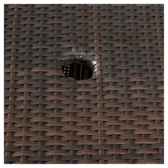 Peterson 3pc Wicker Patio Bistro Set with Cushions - Brown - Christopher Knight Home image {3}