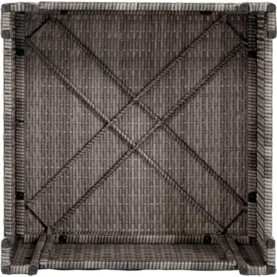 6PCS Patio PE Rattan Conversation Set, Outdoor All-weather Wicker Sectional Sofa Set, Beige-ModernLuxe image {12}