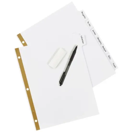 Avery Big Tab Write & Erase Paper Dividers with Gold Reinforcement, 8-Tab Set, White, 6 Sets (21213) image {3}