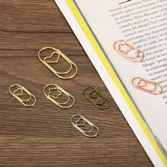 Unique Bargains Heart-Shaped Cute Decorative Fun Clips Bookmarks Paper Clip 100 Pcs image {3}