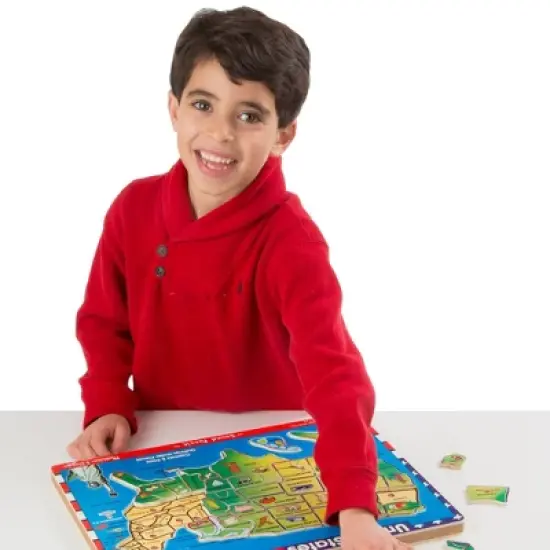 Melissa & Doug USA Map Sound Puzzle - Wooden Peg Puzzle With Sound Effects (40pc) image {7}