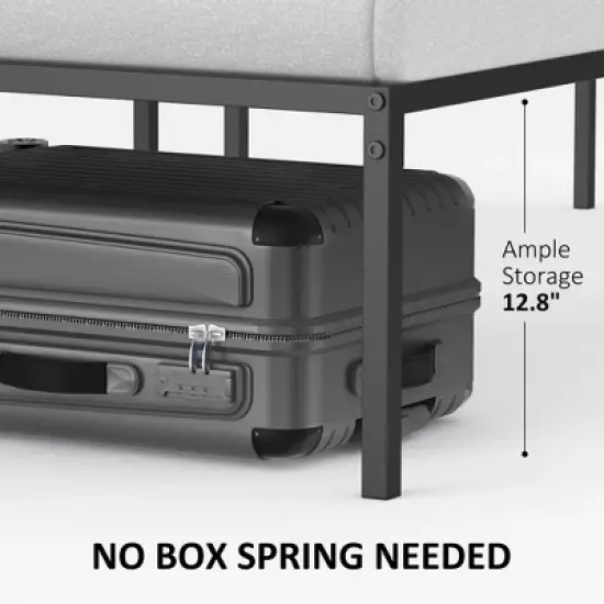 Full Metal Platform Bed Frame with Storage Drawers Steel Slat Support - No Box Spring Needed, Mattress Foundation, Heavy Duty, Easy Assembly image {3}