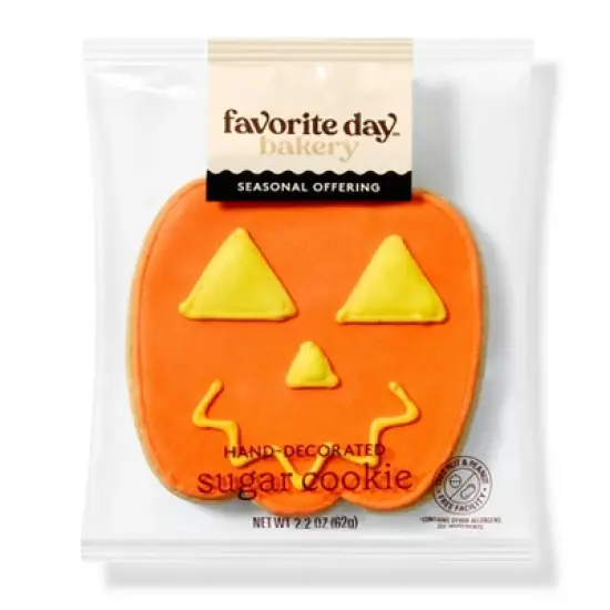 Halloween Hand Decorated Jack-O-Lantern Cookies - 2.20oz - Favorite Day&trade; image {3}
