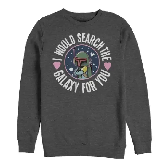 Men's Star Wars Valentine Boba Fett Search the Galaxy Sweatshirt image {2}