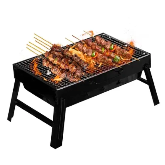 Gardenised Portable Charcoal Grill Foldable Stainless Steel BBQ for Camping Backyard Tailgating Hiking Picnic image {6}