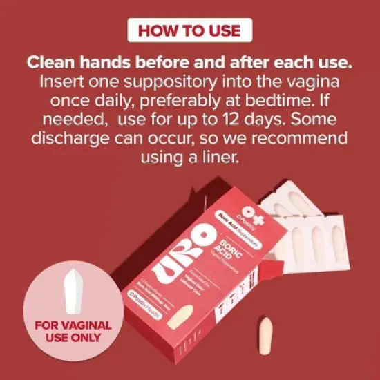 O Positiv URO Boric Acid Suppository - 12ct image {6}