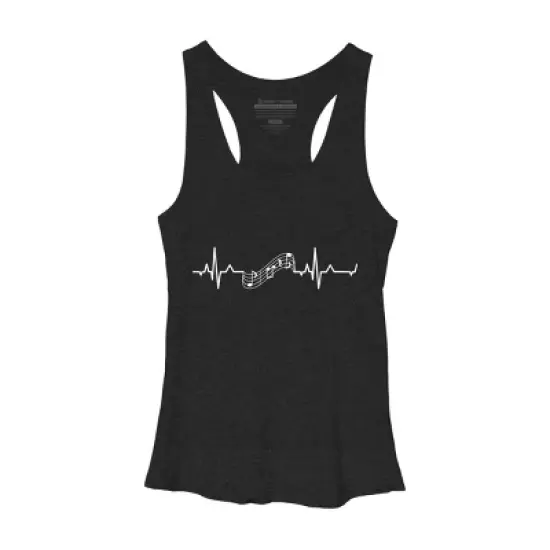 Women's Design By Humans Music is my Heartbeat By HoangCathrine Racerback Tank Top image {2}