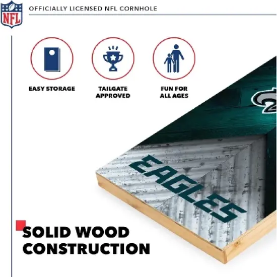 NFL Philadelphia Eagles 2'x4' Wood Cornhole Set image {2}