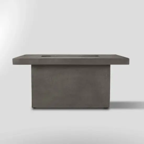 Ventura Rectangle Fire Pit with Natural Gas Kit Kodiak Gray - Real Flame image {2}