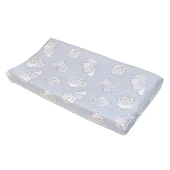 NoJo Disney Dumbo Sweet Little Baby Light Blue and White Super Soft Contoured Changing Pad Cover image {3}