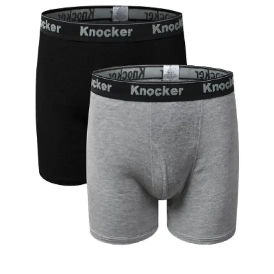 Knocker Men's 100% Plush Waistband Classic Style Cotton Underwears Boxer Briefs - 4 Pack image {3}