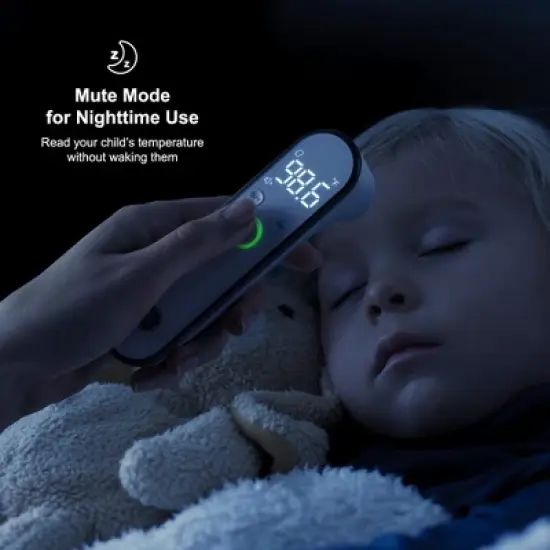 GE Truvitals Digital Forehead Thermometer for Adults, Kids & Babies, Non-Contact 2-in-1 Infrared Temperature Scanner, Instant Reading, LCD Screen image {4}