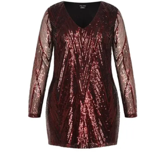 Women's Plus Size Micah Sequin Dress - Ruby | CITY CHIC image {3}