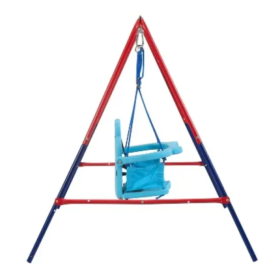 Dexmalle green and blue interesting 2 in 1 baby swing image {5}