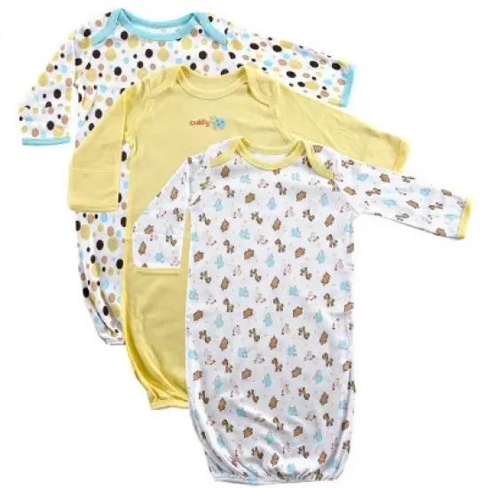 Luvable Friends Cotton Gowns, Yellow, Preemie/Newborn image {1}
