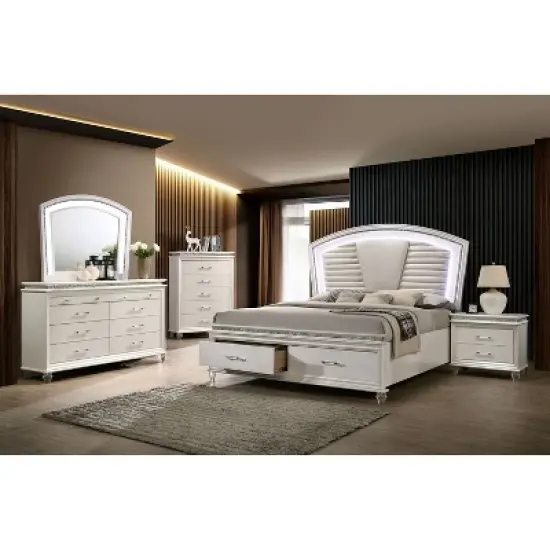 2pc Granite Nightstand and Chest Set Pearl White - HOMES: Inside + Out image {3}