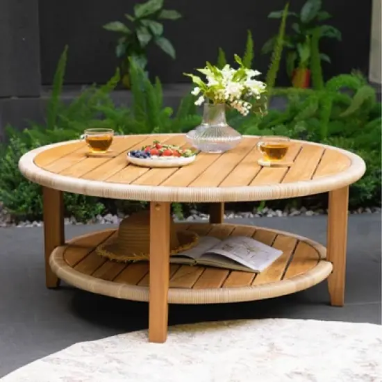 Cambridge Casual Seaside Teak Outdoor Coffee Table Teak Brown image {9}