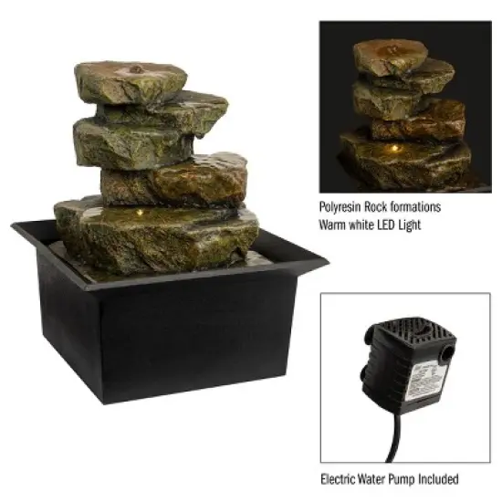 Nature Spring LED Tabletop Rock Water Fountain image {2}