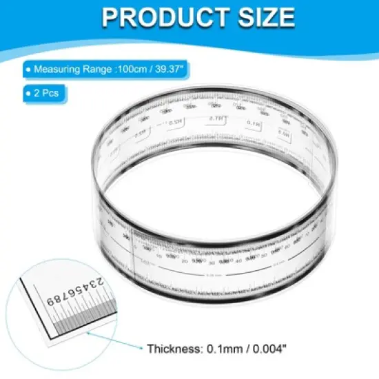 Unique Bargains PET Plastic Folding Film Flexible Ruler with R Angle and Width Lines 2 Pcs image {1}