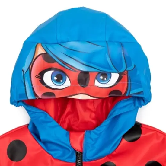 Miraculous Ladybug Girls Zip Up Waterproof Rain Jacket Little Kid to Big Kid  image {1}