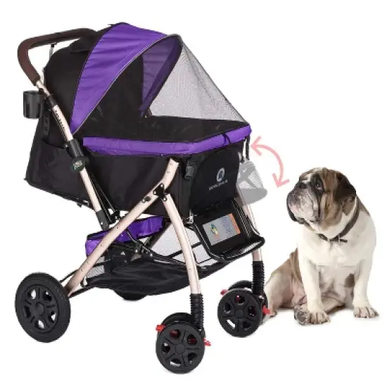 HPZ Pet Rover XL Stroller - Extra Long Premium Heavy Duty Dog/Cat/Pet Stroller Travel Carriage with Convertible Compartment/Zipperless Entry image {11}