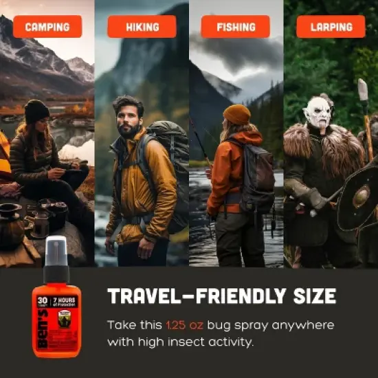 Ben's Tick & Insect Repellent - Travel Size Bug Spray with 30% DEET for Mosquitoes, Ticks & More - 1.25 oz, 4 Pack image {5}