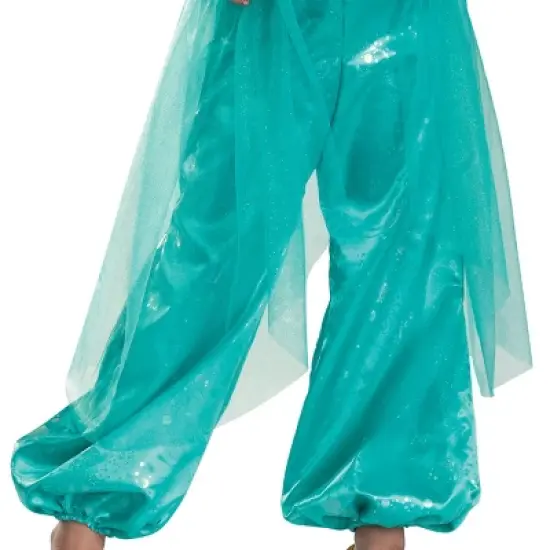 Disney Princess Kids' Aladdin Jasmine Deluxe Costume Jumpsuit Aqua Green image {5}