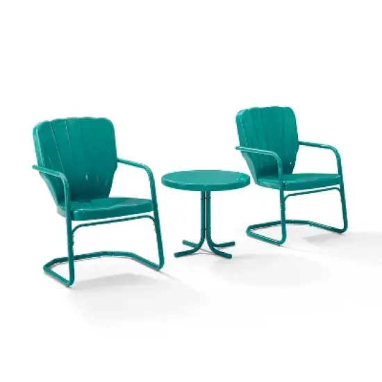 Ridgeland 3pc Outdoor Seating Set - Turquoise - Crosley image {5}