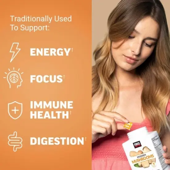 Force Factor Modern Mushrooms Vegan Soft Chews - Cinnamon Roll - 60ct image {2}