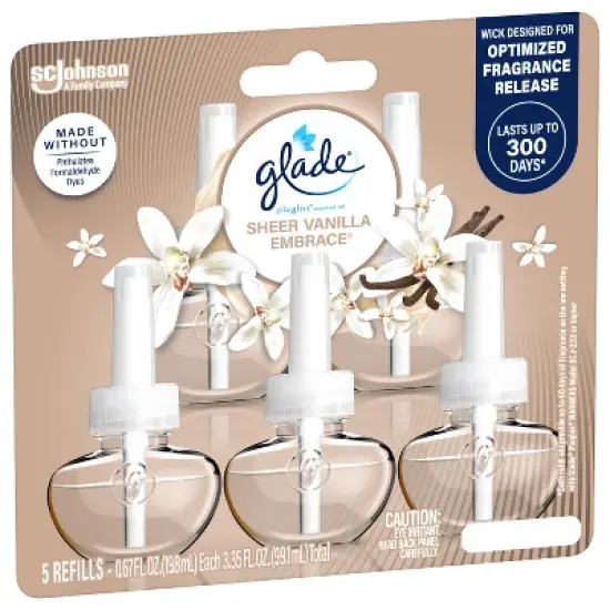 Glade PlugIns Scented Oil Air Freshener Refills - Sheer Vanilla Embrace - 3.35oz/5pk image {13}