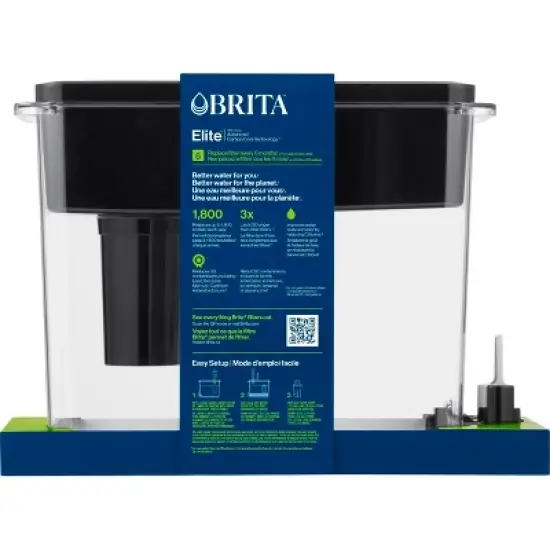Brita Extra Large 27-Cup UltraMax Filtered Water Dispenser with Filter - Jet Black image {3}