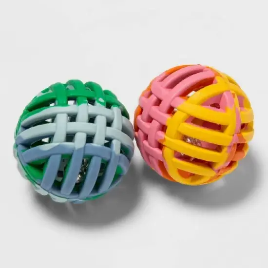 Rubber Lattice Tie Dye Cat Toy Balls - 2pk - Boots & Barkley&trade; image {2}