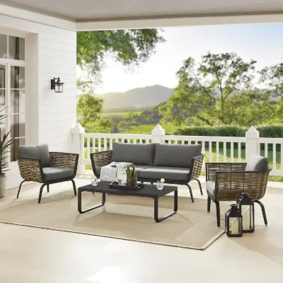 Ashby Loveseat - Gray/Black/Natural - Linon image {7}