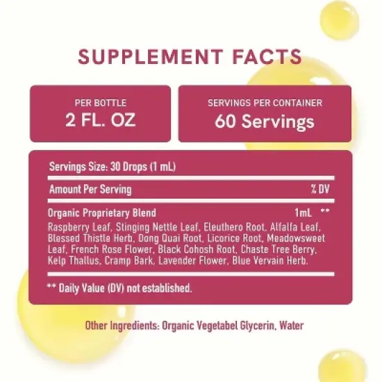 Women's Hormone Balance Liquid Drops, Menstrual Herbal Support for Menopause, Hot Flash, & PMS Relief, SMNutrition, 2 floz image {2}