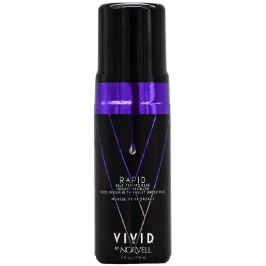 Norvell Vivid Rapid Self Tan Mousse Instant Bronzer (4 oz) Cool Brown with Violet Undertones for Instant Natural Looking Bronzer image {3}