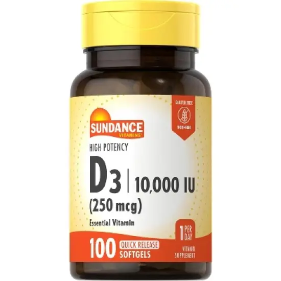 Sundance Vit D3 250Mcg (10000Iu) Quick Release Softgels 100 Ct image {5}